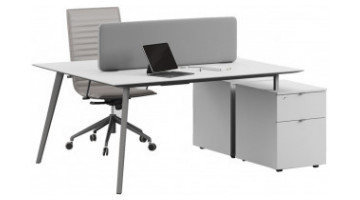 ploiwork sac raylı kesonlu ikili çalışma masası 202cm