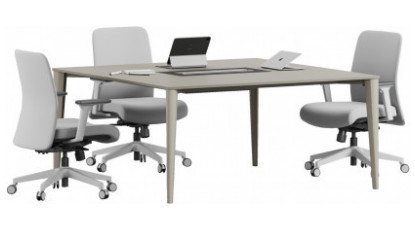 power modern ahşap kare toplantı masası 140cm