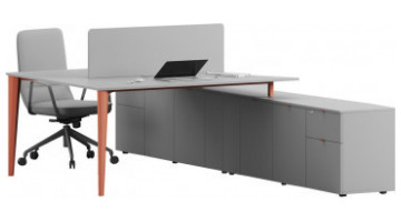 powerwork silver 160cm etajerli ikili workstation 202cm