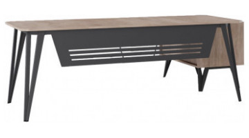 sable metal profil ayaklı etajerli yönetici masası