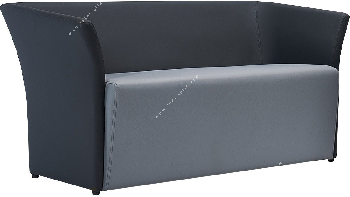 skarner deri döşemeli modern ikili kanepe