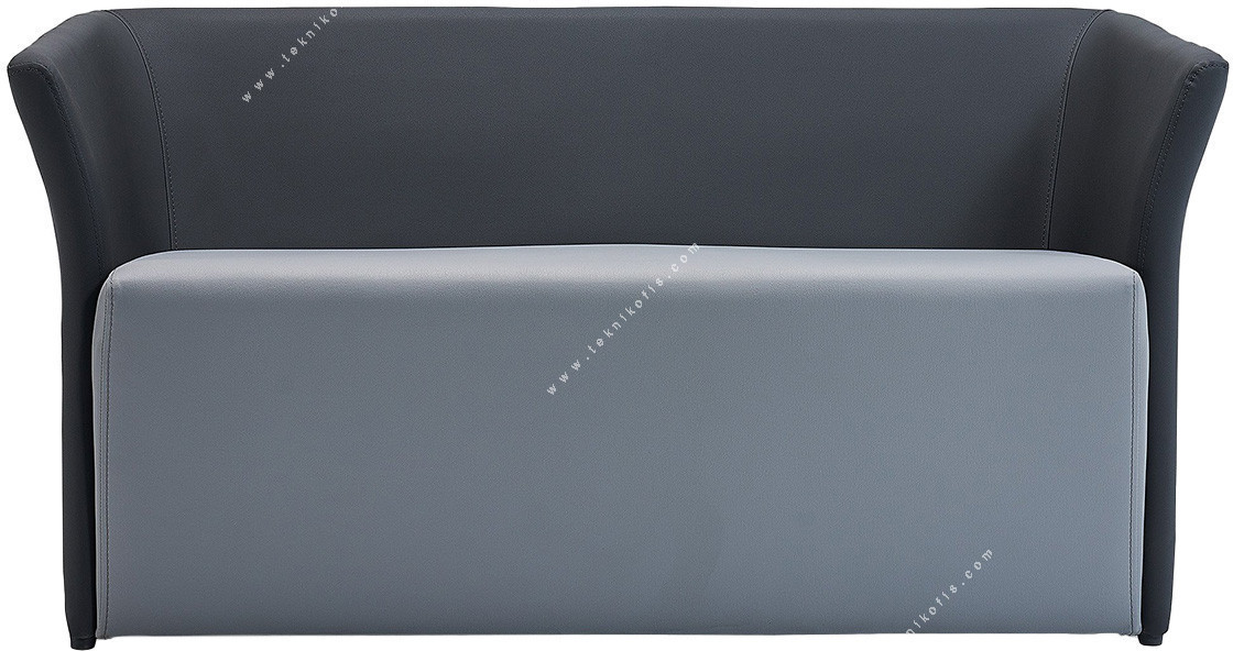 skarner deri döşemeli modern ikili kanepe