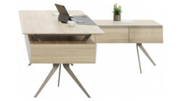 stark etajerli modern yönetici masası 220cm