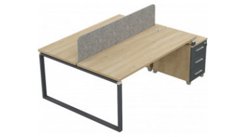 tamarawork kesonlu kumaş panel ikili çalışma masası 180cm