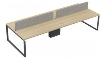 tamarawork kumaş seperatör dörtlü çalışma masası 360cm