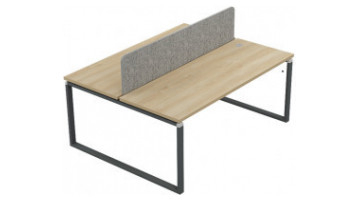 tamarawork metal ayaklı ikili kumaş panel çalışma masası 180cm