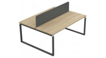 tamarawork metal ayaklı ikili melamin panel çalışma masası 140cm