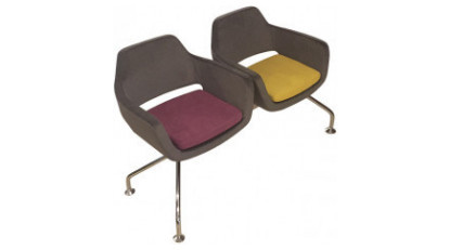 terravio krom ayaklı ikili bekleme koltuğu