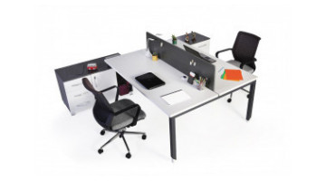 toung etajerli melamin seperatörlü ikili workstation 180cm