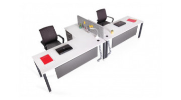 toung l etajerli kumaş seperetörlü ikili workstation 282cm