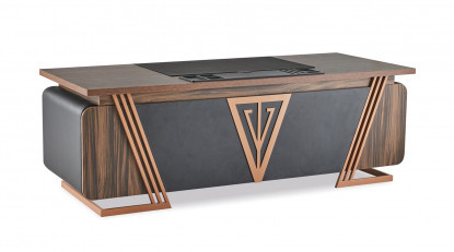 tunç şık metal ayaklı yönetici masası